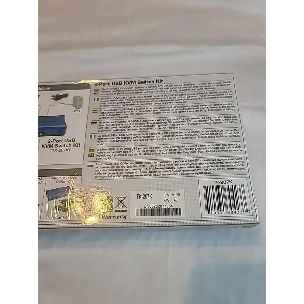 Trendnet TK-207K 2-port USB KVM Switch Kit *New & Sealed